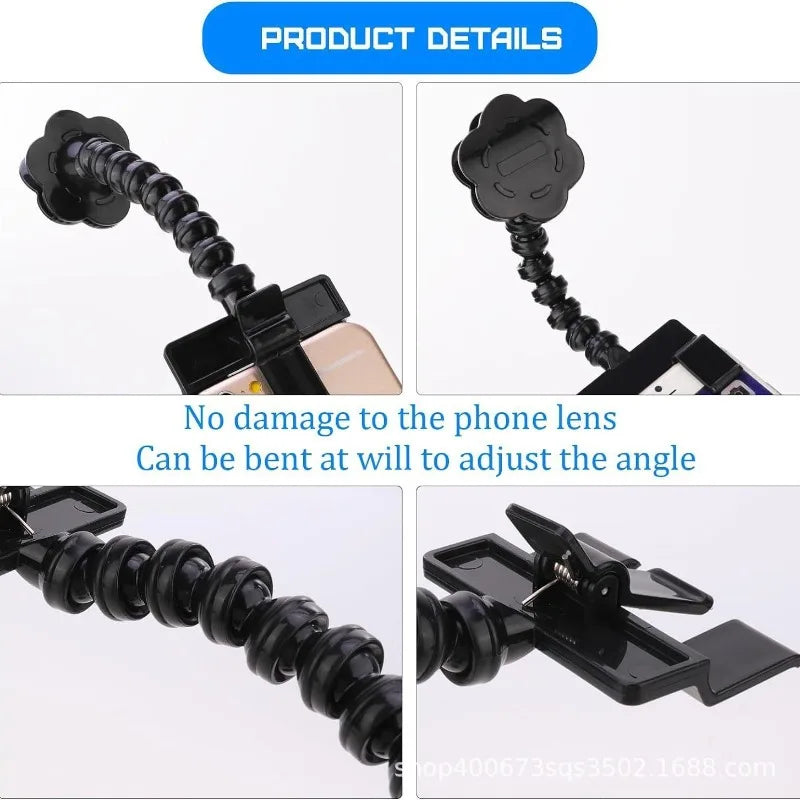 Pet Selfie Stick with Snack Holder 360 Rotation Phone Clip for Dogs Cats Attract Pets Look At Lens One Hand Pet Photography Tool