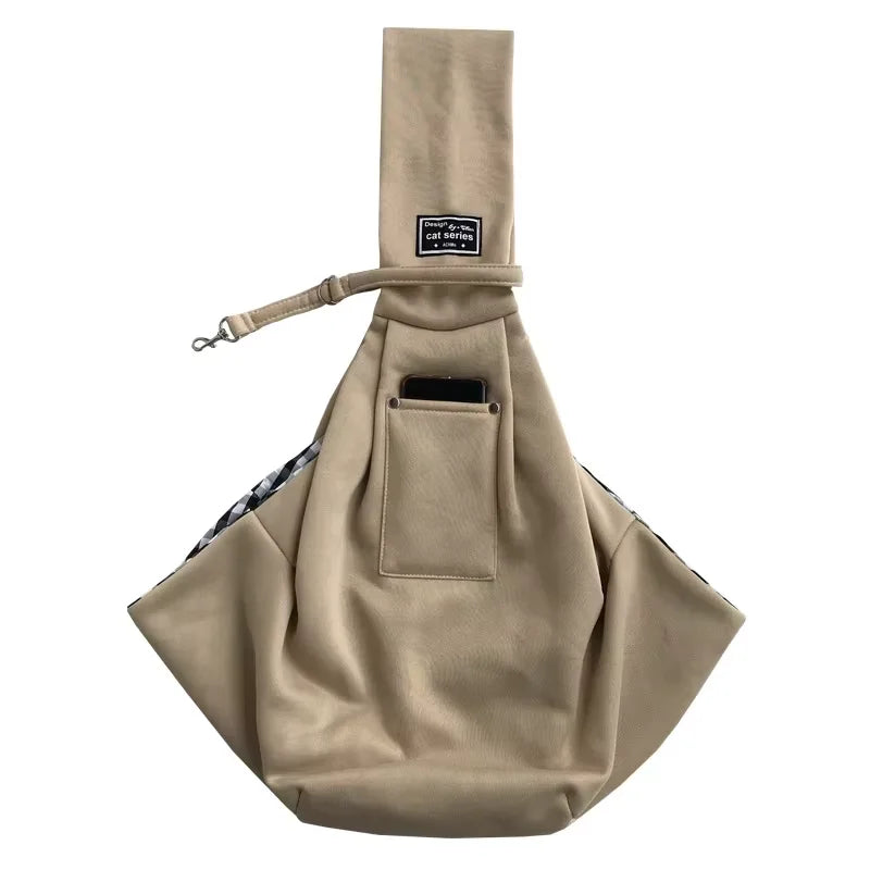 Pet Crossbody Shoulder Bag Outdoor Travel Cat Puppy Sling Carrier Bag with Storage Pocket Portable Pets Backpacks Safety Harness