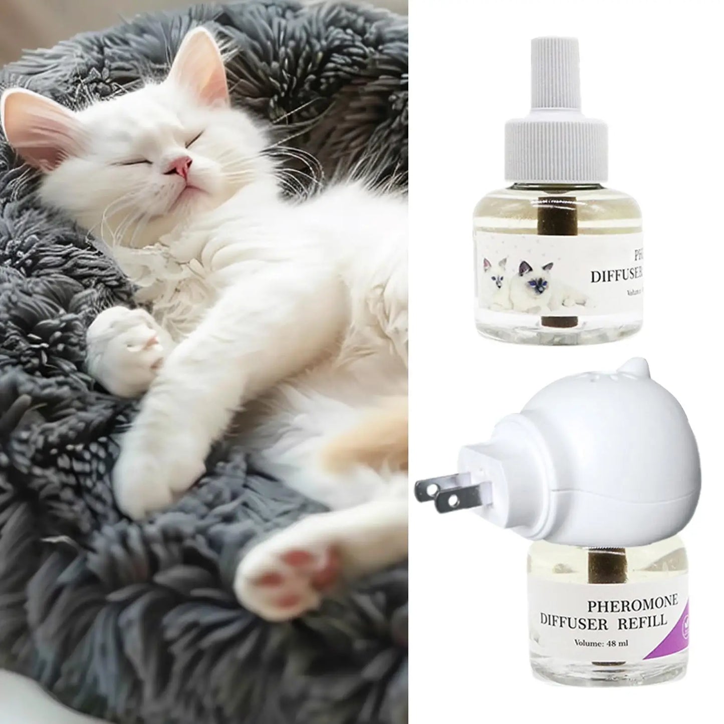 Pet Pheromone Diffuser To Calm Cats Calming Pheromone Diffuser For Calm Relaxing Home Indoor Cat Calming Aid Supplies US/EU/UK