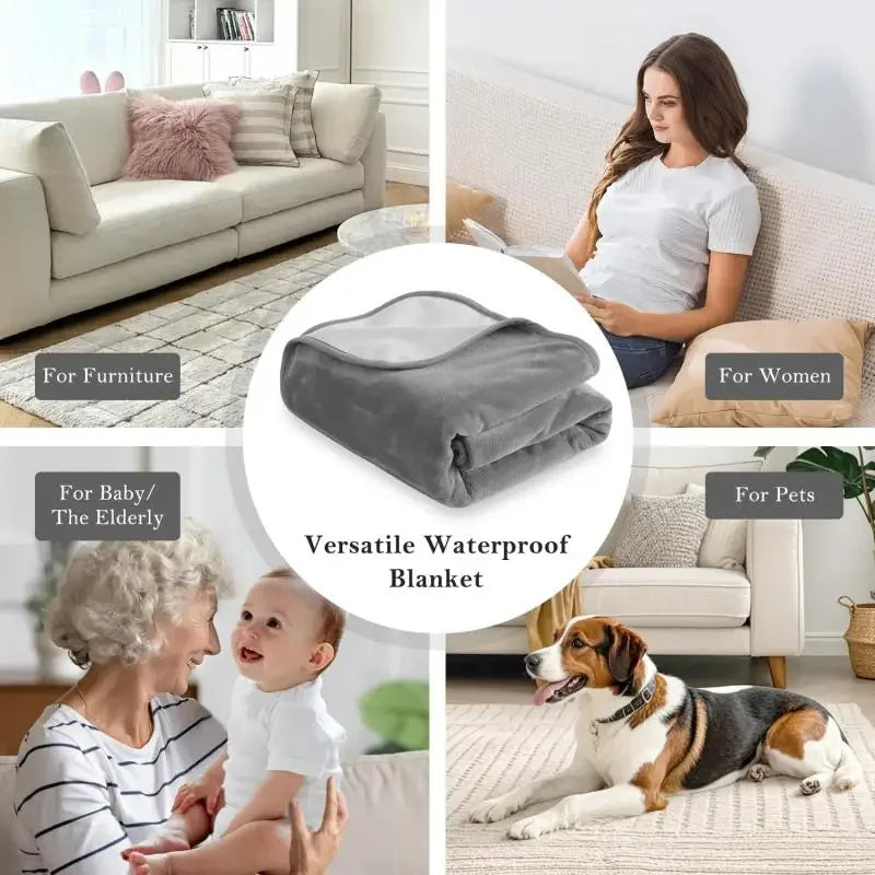 Waterproof blanket  Double-Sided Flannel Blanket for Couples, Bed & Pets | comfortable & Leak proof bed cover