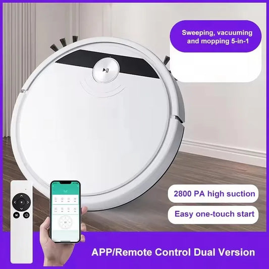Household Sweeping Robot 2800PA 3-in-1 Smart Robot Vacuum Cleaner With Remote Control&APP Super Quiet Wet&dry Mopping Floor﻿