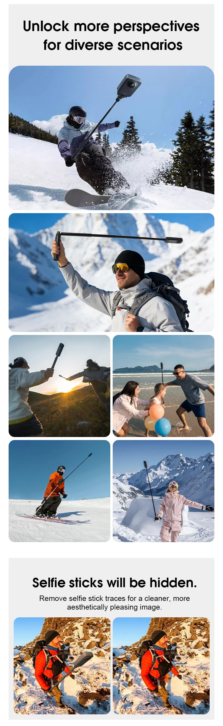 3-in-1 Bullet Time Selfie Stick Tripod for Insta360 X5 X4 Invisible Pole 75°/90° Rotatable with Wireless Remote for Vlog Travel