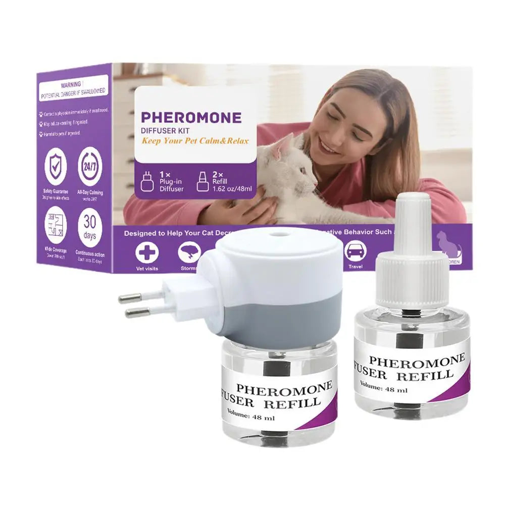 Pet Pheromone Diffuser To Calm Cats Calming Pheromone Diffuser For Calm Relaxing Home Indoor Cat Calming Aid Supplies US/EU/UK