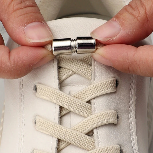 1Pair Elastic Laces Sneakers No Tie Shoe laces Capsule Lock Shoelaces Without ties Kids Adult 0.6cm Flat Shoelace for Shoes