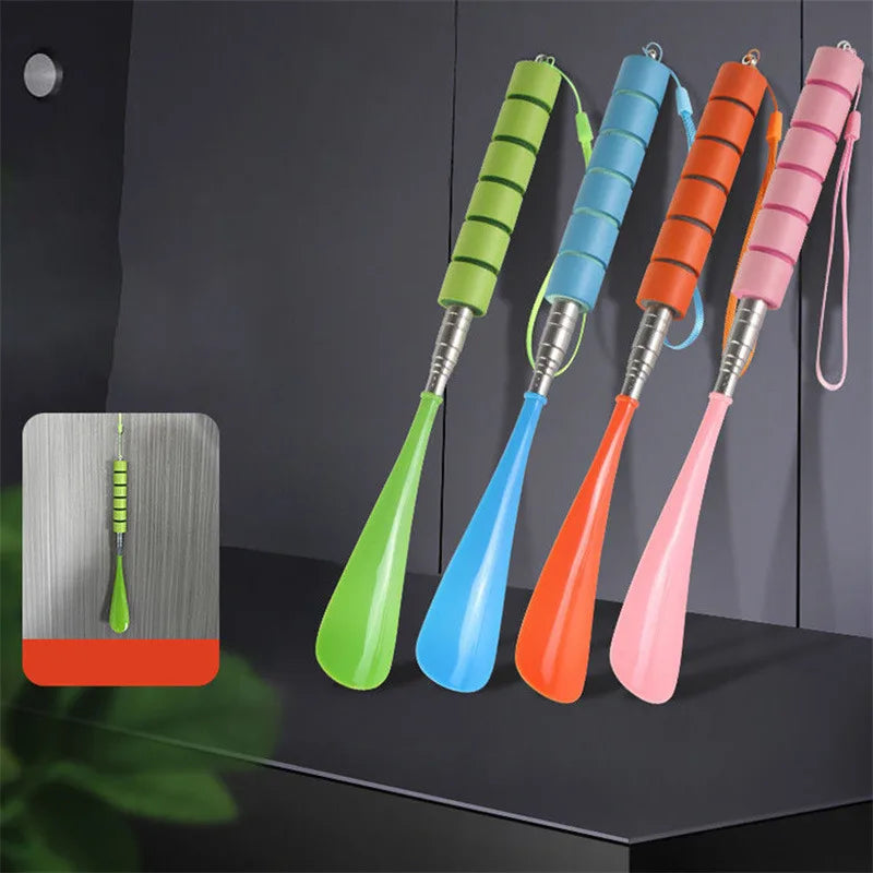 Shoehorn Long Handle 29cm-70cm Telescoping Metal Portable Long Handle Shoes Horn Assist in shoe lifting for Men Women Kids Shoes