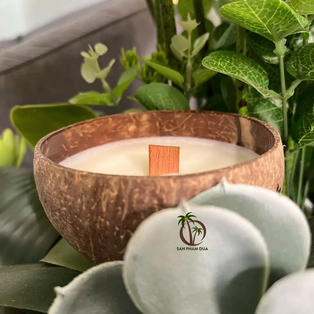 Jasmine Soya Coconut Candle 200g Handmade Aromatherapy Eco-Friendly Home Decor-COCO-ECO Vietnam Christmas