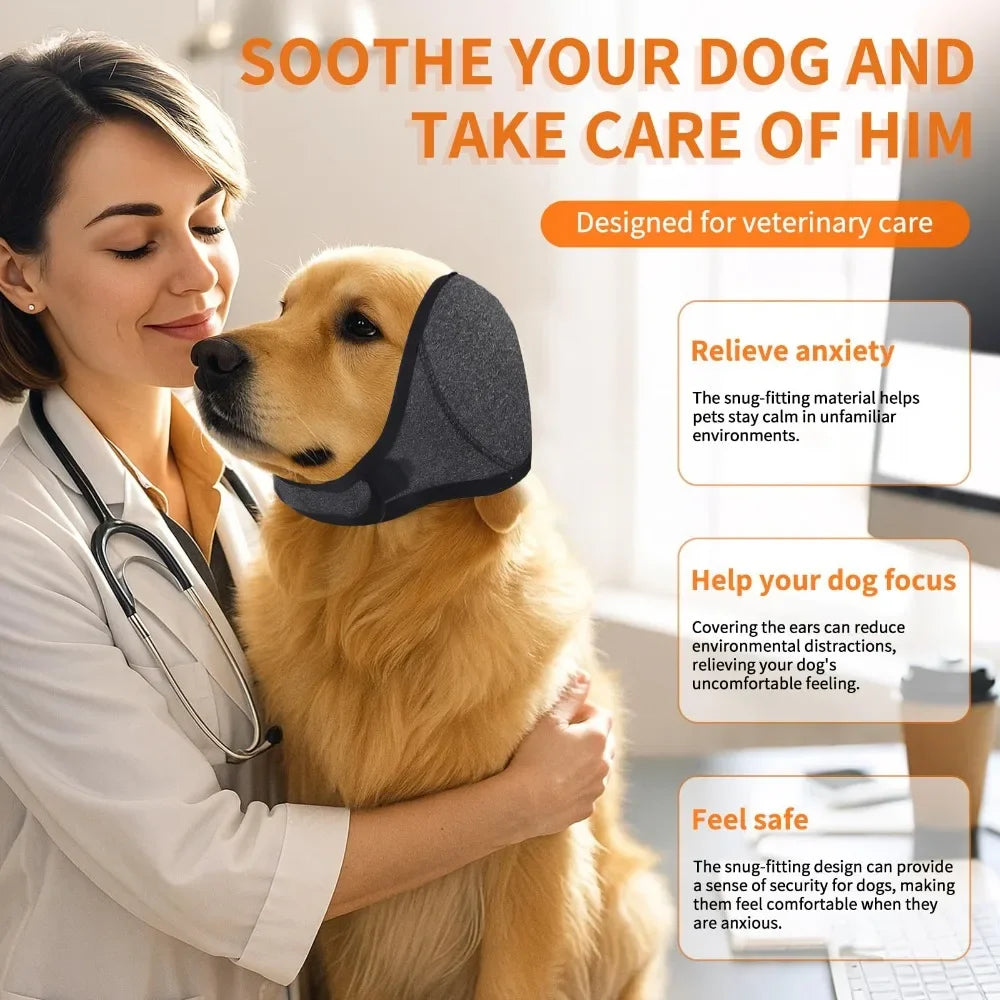 Anxiety Relief Dog Ear Protection Waterproof Muffs Noise Reducing Calming Anti Scare Head Hood Anxious Summer Swimming Safety