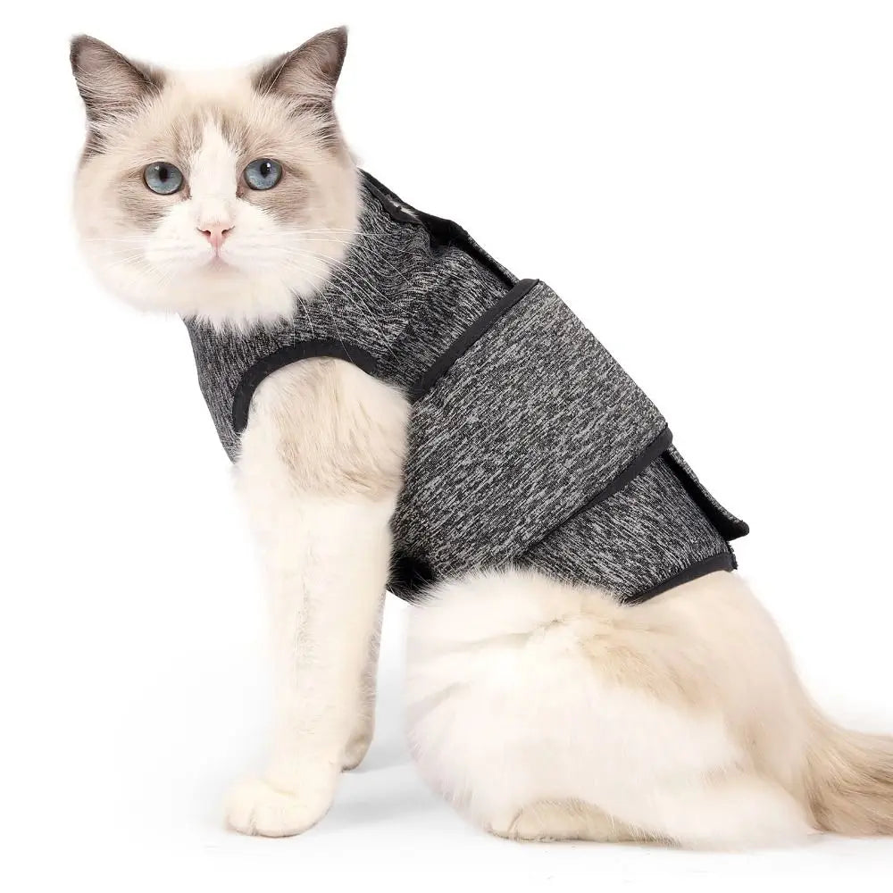 Adjustable Cat Calming Vest Soft Elastic Anti Anxiety Pet Coat Breathable Cat Recovery Clothes Cat Anxiety Jacket Prevent Fright