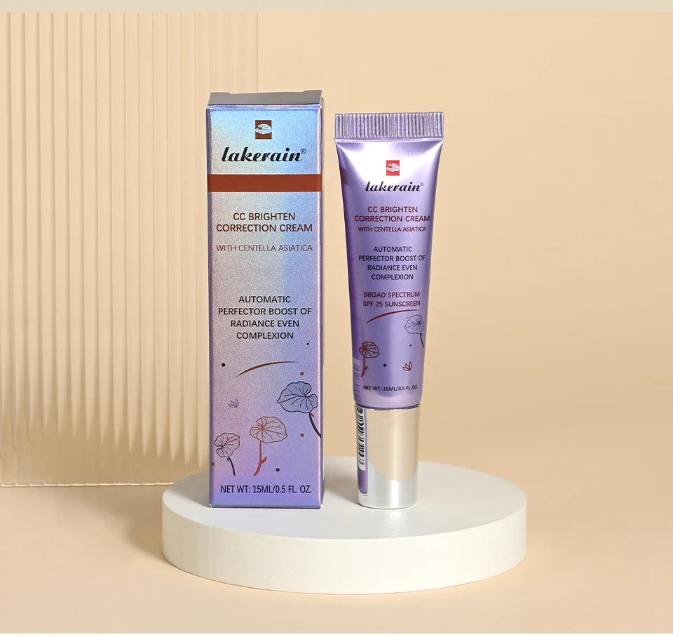 CC Red Correction Cream Liquid-Based Full Coverage Cream Waterproof Long-Lasting Correct Redness Foundation Korean Face Cosmetic