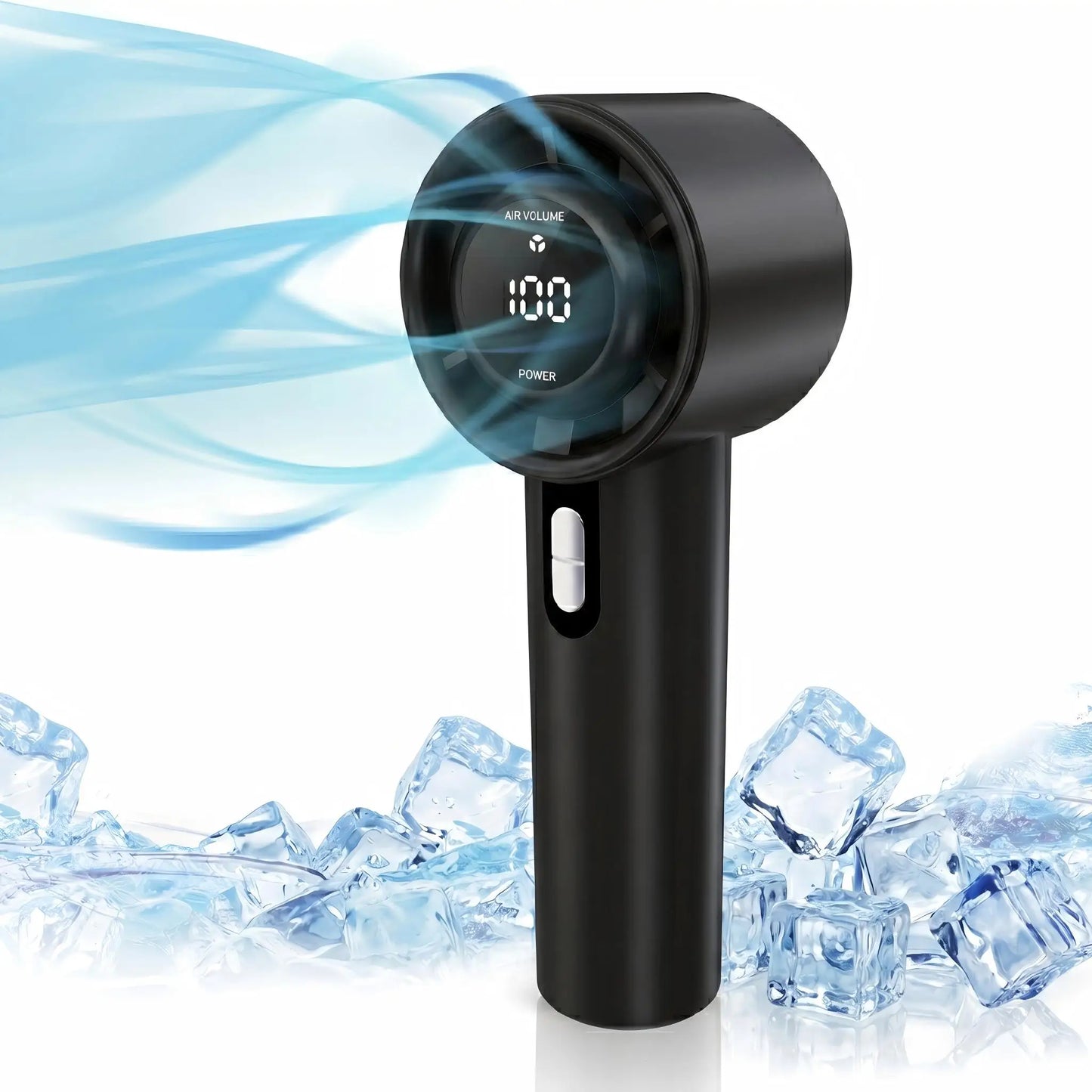 Mini Portable Hand Fan LED Display High Speed Rechargeable Turbo Fan Outdoor Camping Travel Makeup Desk Air Cooler