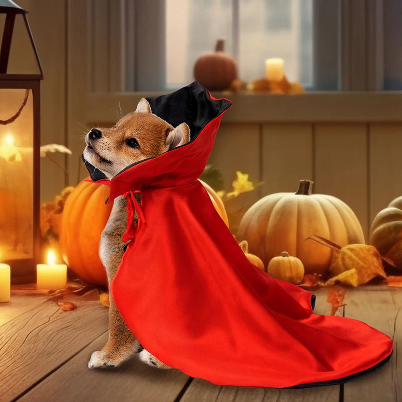 Halloween Pet Cape Costume with Bat Wings Adjustable Vampire Cloak for Puppy Kitten Dog Cat Cosplay Party Holiday Decorations