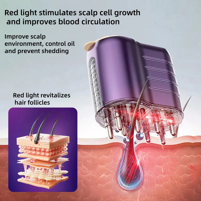 hair oil applicator hair scalp massager hair scalp massager relaxation Red light generates hair