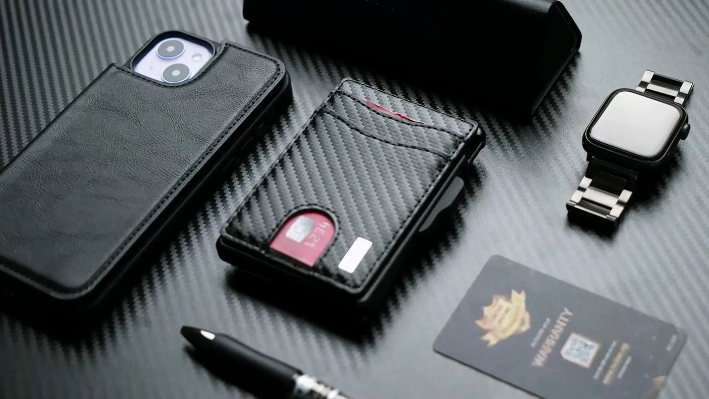 Wallet for Men, Mens Minimalist Wallet 9-13 Cards, Slim Compact Wallet with Money Clip & ID Window, RFID Blocking Smart Pop Up C
