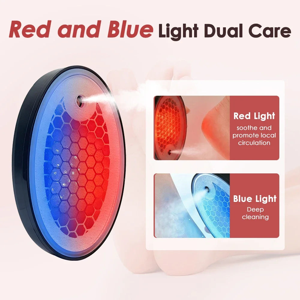 Hydrating Electric Foot Grinder Red Blue Light Therapy Foot Callus & Dead Skin Remover USB Rechargeable Spraying Pedicure Tool