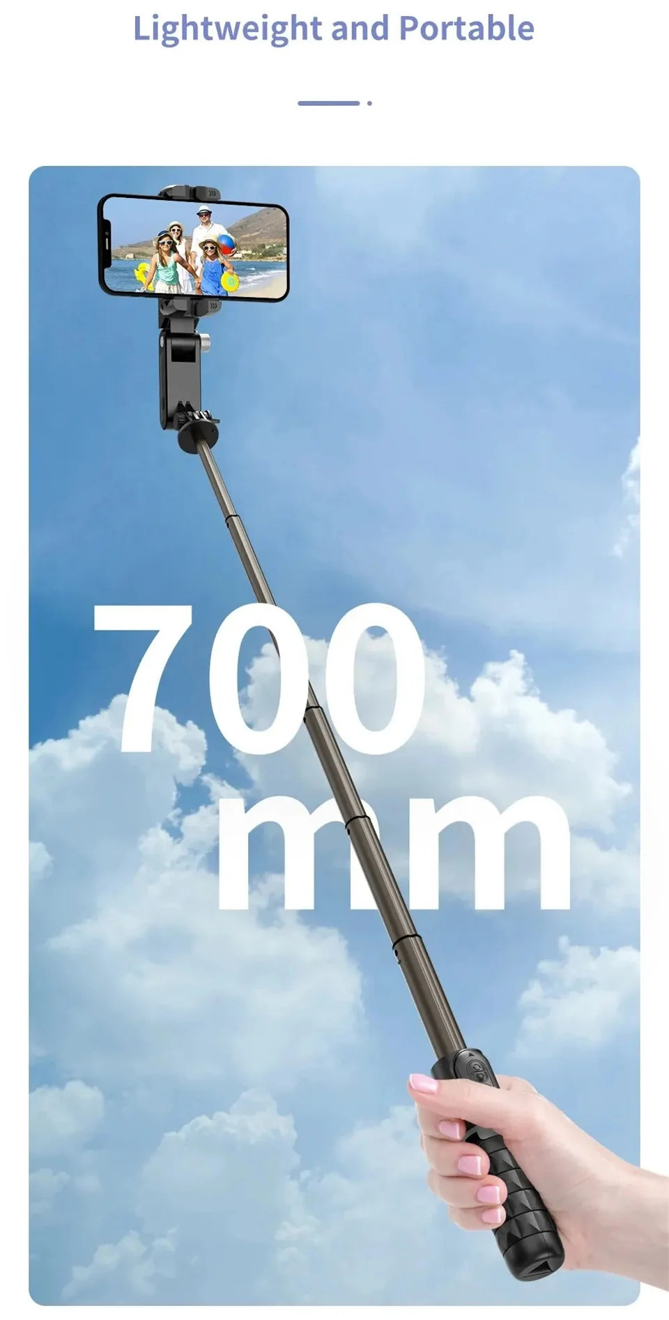 MEUYAG Selfie Stick Gimbal Stabilizer 360° rotation With Bluetooth Remote Intelligent AI Follow-Up Anti Shake Pan Tilt Tripod