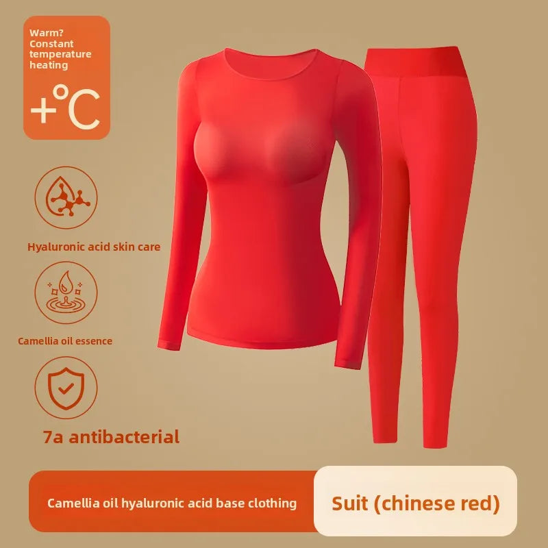 Ultra-Thin Heating Thermal Underwear Women Skin Care Skin Bottom Clothing Invisible Foundation Heattech Long Johns Set Winter