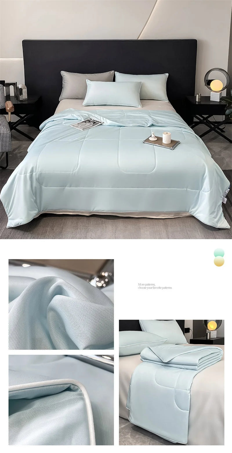 Premium Cooling Blanket Smooth Air Confition Comforter Lightweight Summer Quilt Double Side Arc-Chill Cold Tech Fabric Washable