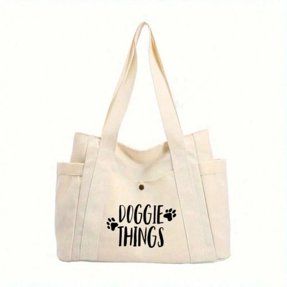 Doggie Things Print Handbag Large Capacity Women's Tote Bag Multi-Pocket Shoulder Backpack Suitable For Work, School, Travel