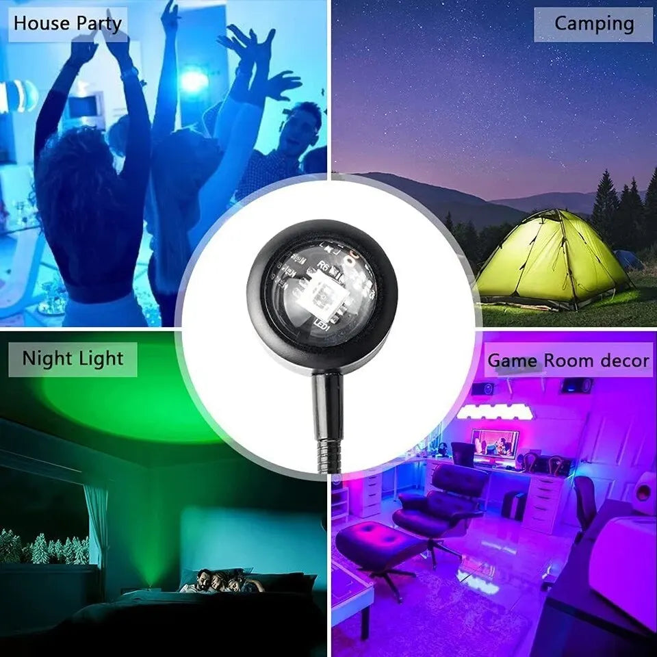 RGB Sunset Lamp LED Rainbow Neon Night Light Projector Photography Wall Atmosphere Lighting For Bedroom Room Decor Nightlights