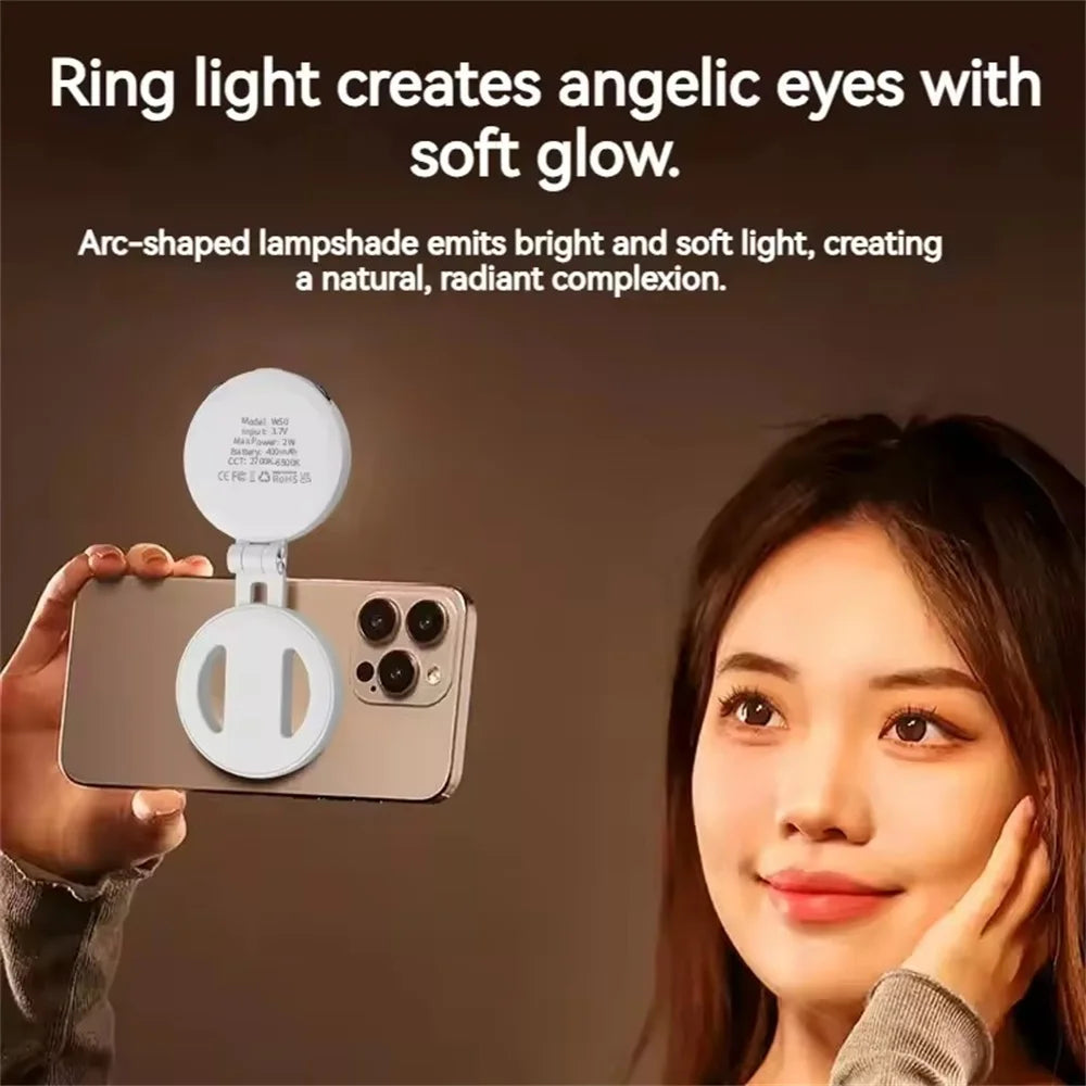 Magnetic Selfie Light LED Fill Light Compatible For Magsafe,ravel, Desktop, Selfies, Video, Makeup/Photography/TikTok/Zoom Calls