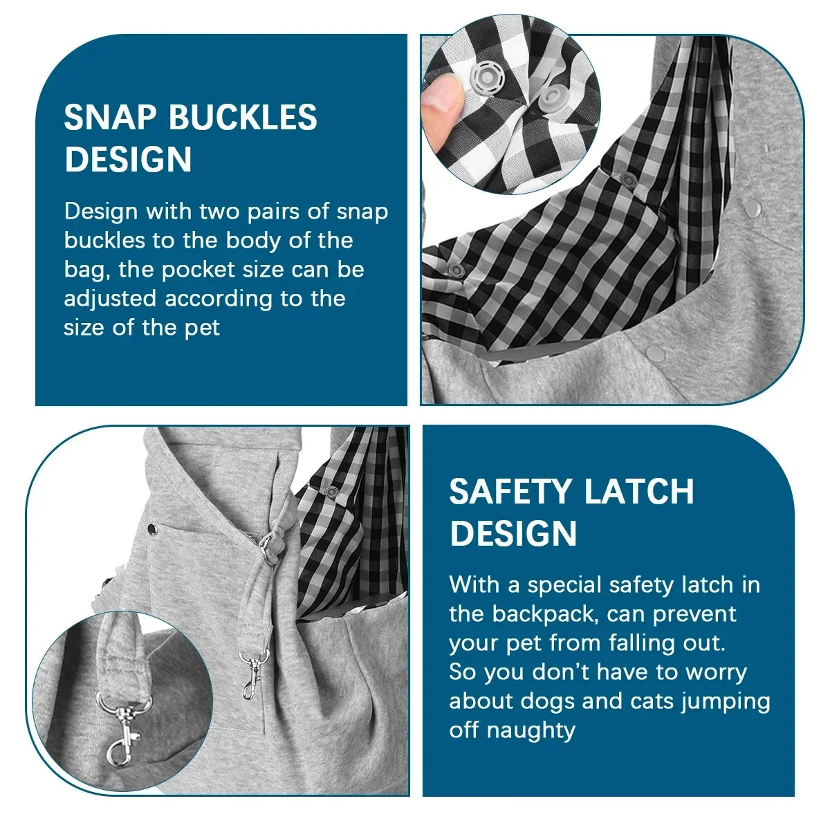 Pet Crossbody Shoulder Bag Outdoor Travel Cat Puppy Sling Carrier Bag with Storage Pocket Portable Pets Backpacks Safety Harness
