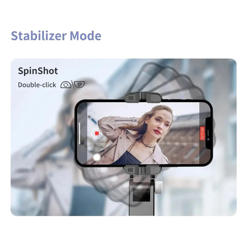 MEUYAG Selfie Stick Gimbal Stabilizer 360° rotation With Bluetooth Remote Intelligent AI Follow-Up Anti Shake Pan Tilt Tripod
