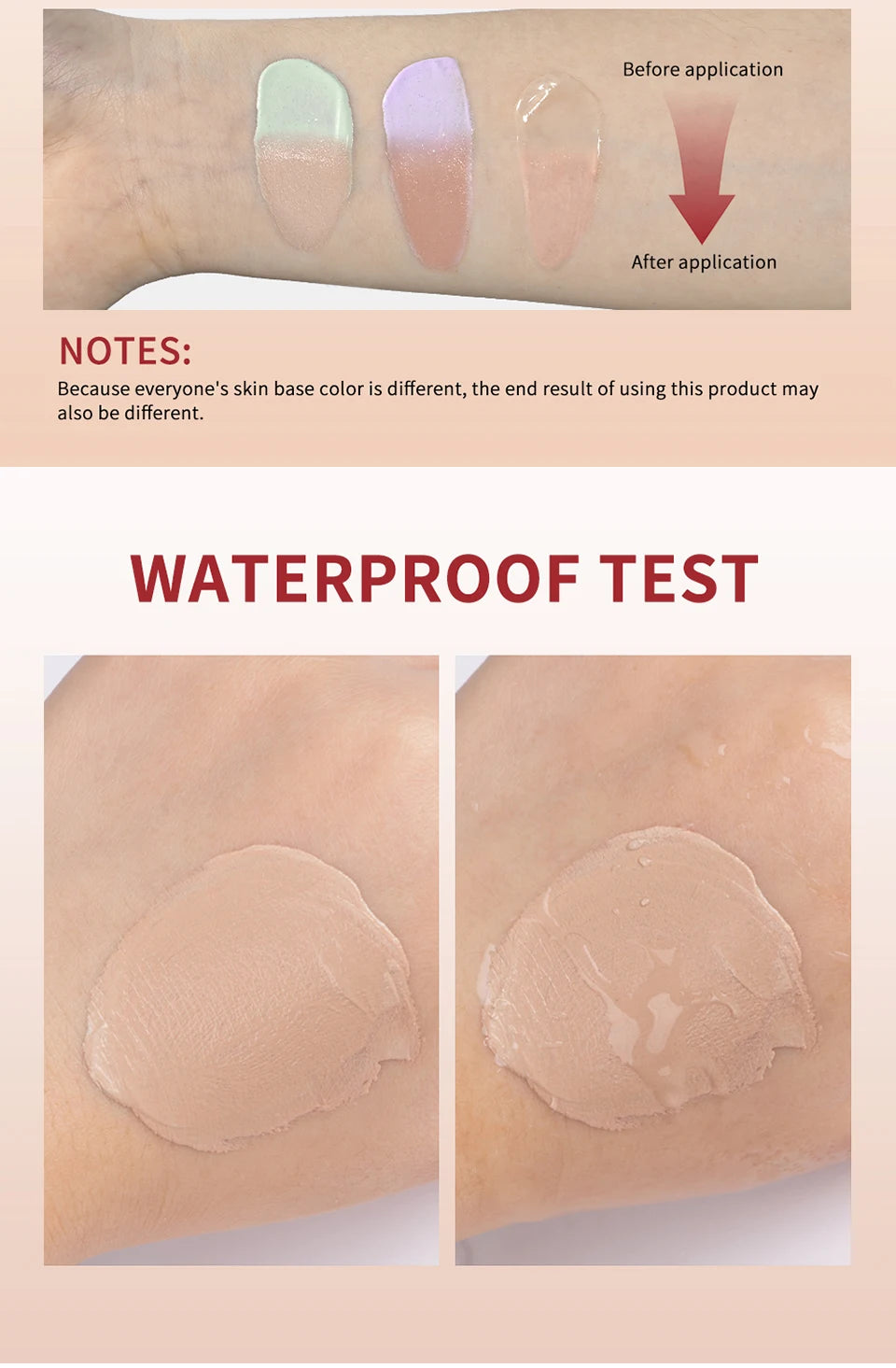 CC Red Correction Cream Liquid-Based Full Coverage Cream Waterproof Long-Lasting Correct Redness Foundation Korean Face Cosmetic