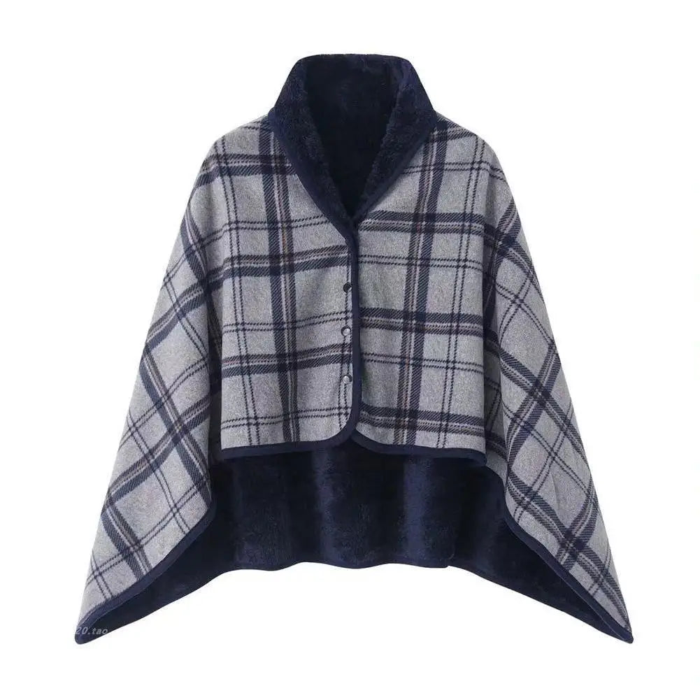 Wearable Plaid Fleece Blanket With Button Winte Warm Throws On Sofa Bed Travel Thicken Bedroom Office Air Conditioning Blanket ﻿