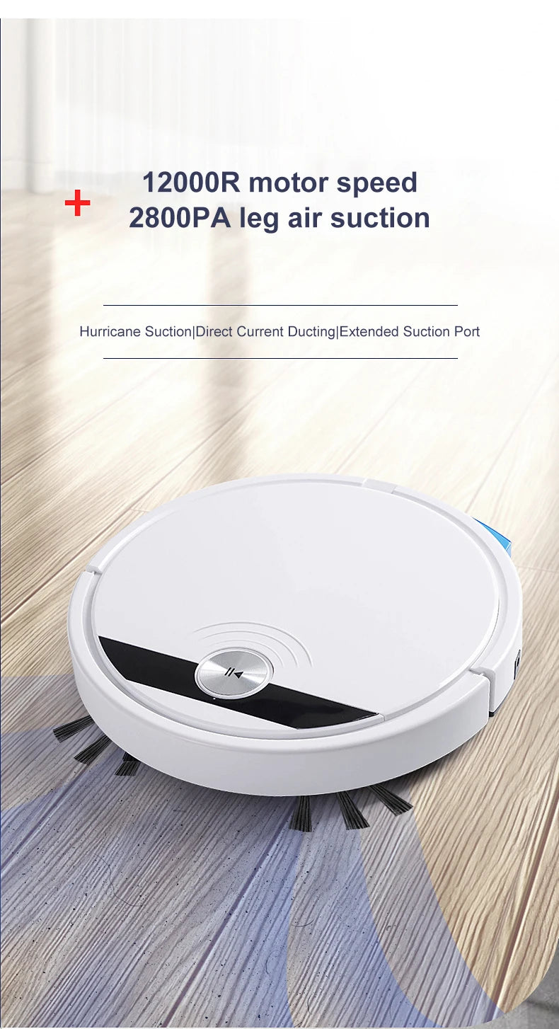 Household Sweeping Robot 2800PA 3-in-1 Smart Robot Vacuum Cleaner With Remote Control&APP Super Quiet Wet&dry Mopping Floor﻿
