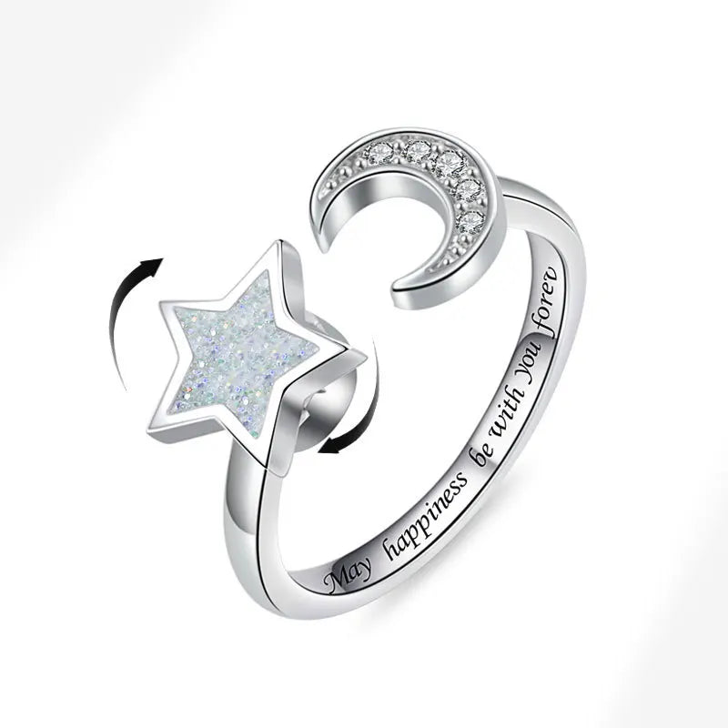 VENTFILLE 925 Sterling Silver Sunflower Diamond Zircon Rotatable Ring For Women Gift Relieve Stress Ring Jewelry Wholesale