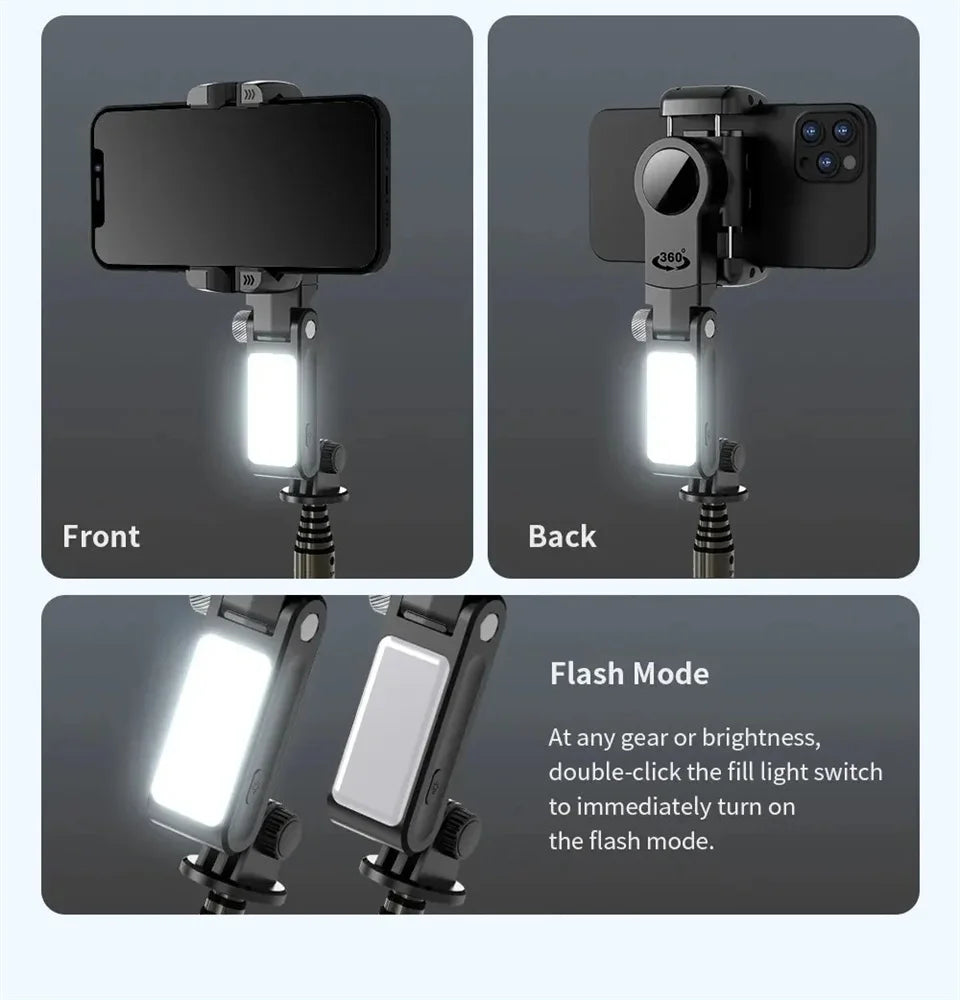 MEUYAG Selfie Stick Gimbal Stabilizer 360° rotation With Bluetooth Remote Intelligent AI Follow-Up Anti Shake Pan Tilt Tripod