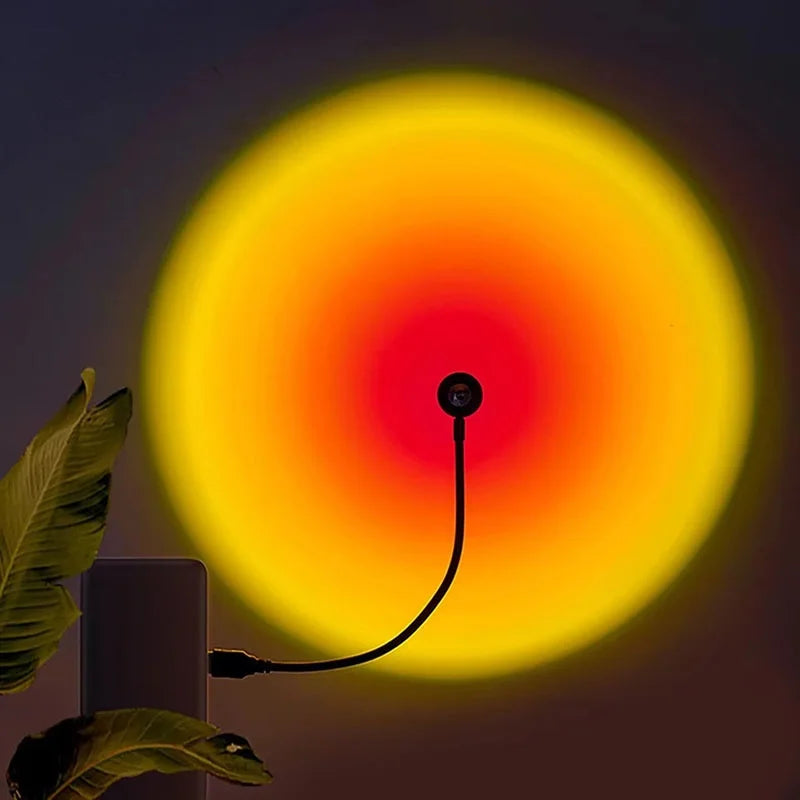 RGB Sunset Lamp LED Rainbow Neon Night Light Projector Photography Wall Atmosphere Lighting For Bedroom Room Decor Nightlights