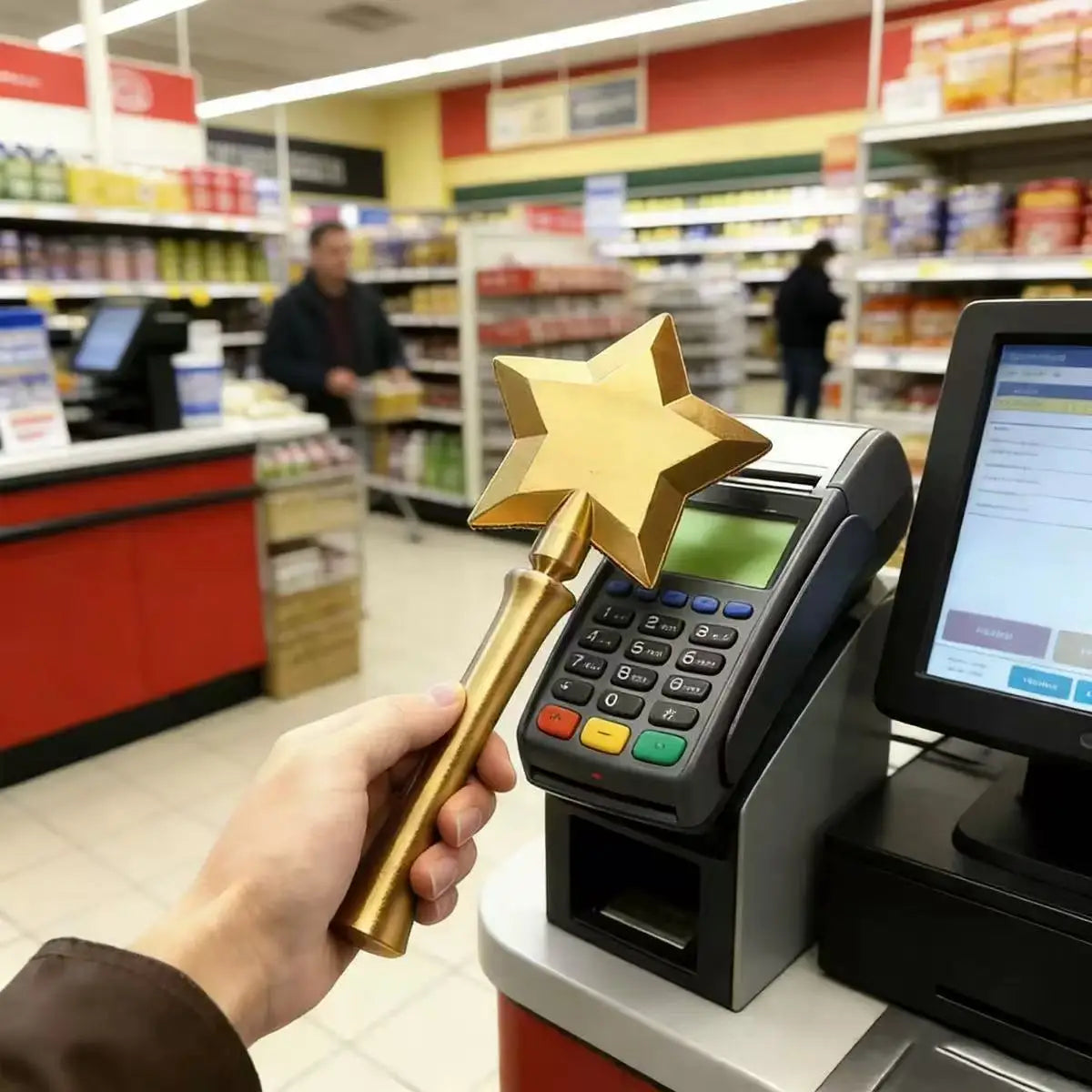 3D Printed Magic Wand Credit Card Holder Payment Portable Lightweight Star Wand Style Card Stand for Daily Use Novelty Gift
