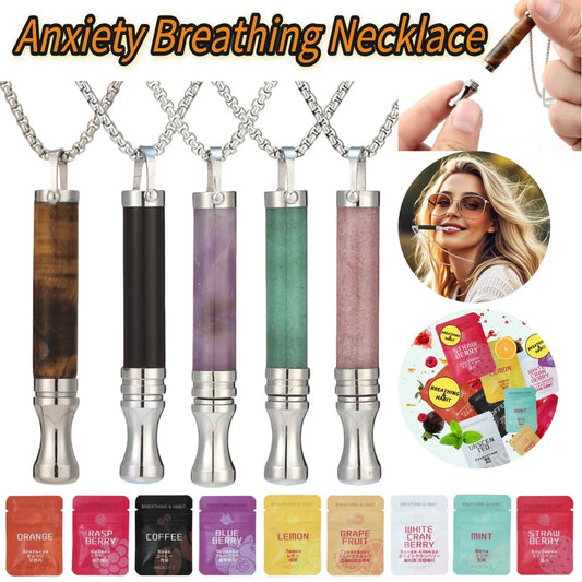 Anxiety Breathing Necklace Breath Quitgo Breathing Necklace Stress Anxiety Relief Chain for Adults