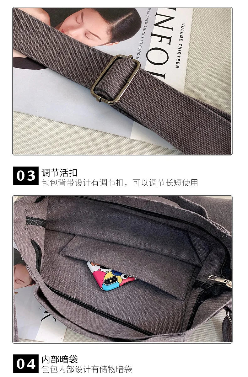Letters solid color printing canvas large bag models tide  Unisex with the same canvas crossbody large capacity Tote bag