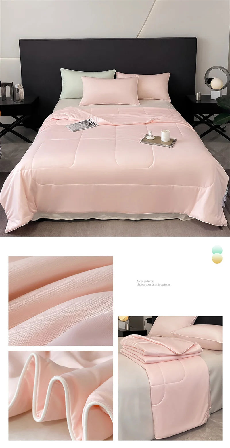 Premium Cooling Blanket Smooth Air Confition Comforter Lightweight Summer Quilt Double Side Arc-Chill Cold Tech Fabric Washable