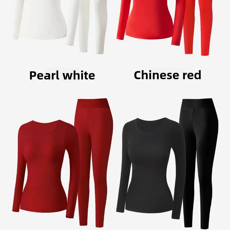 Ultra-Thin Heating Thermal Underwear Women Skin Care Skin Bottom Clothing Invisible Foundation Heattech Long Johns Set Winter