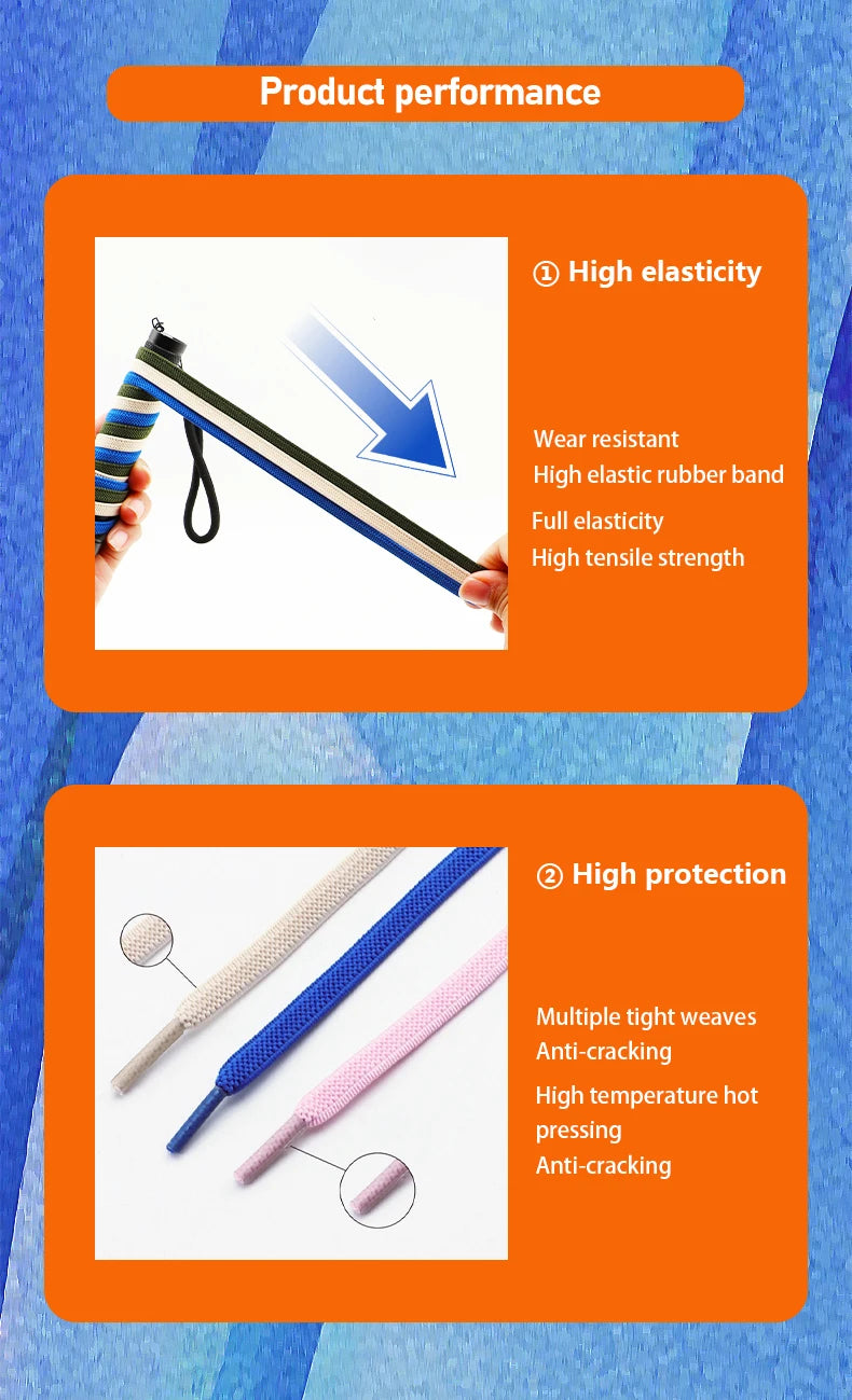1Pair Elastic Laces Sneakers No Tie Shoe laces Capsule Lock Shoelaces Without ties Kids Adult 0.6cm Flat Shoelace for Shoes