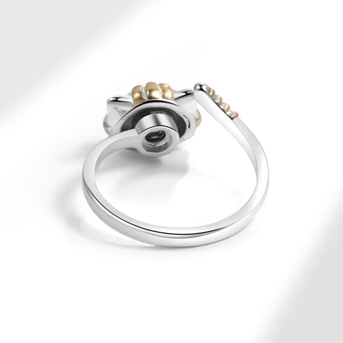 Cute Cartoon Cat Anxiety Relieve Spinner Rings Kitten Animal Anxiety Relieve Open Adjustable Fidget Ring Rotate Freely Jewelry