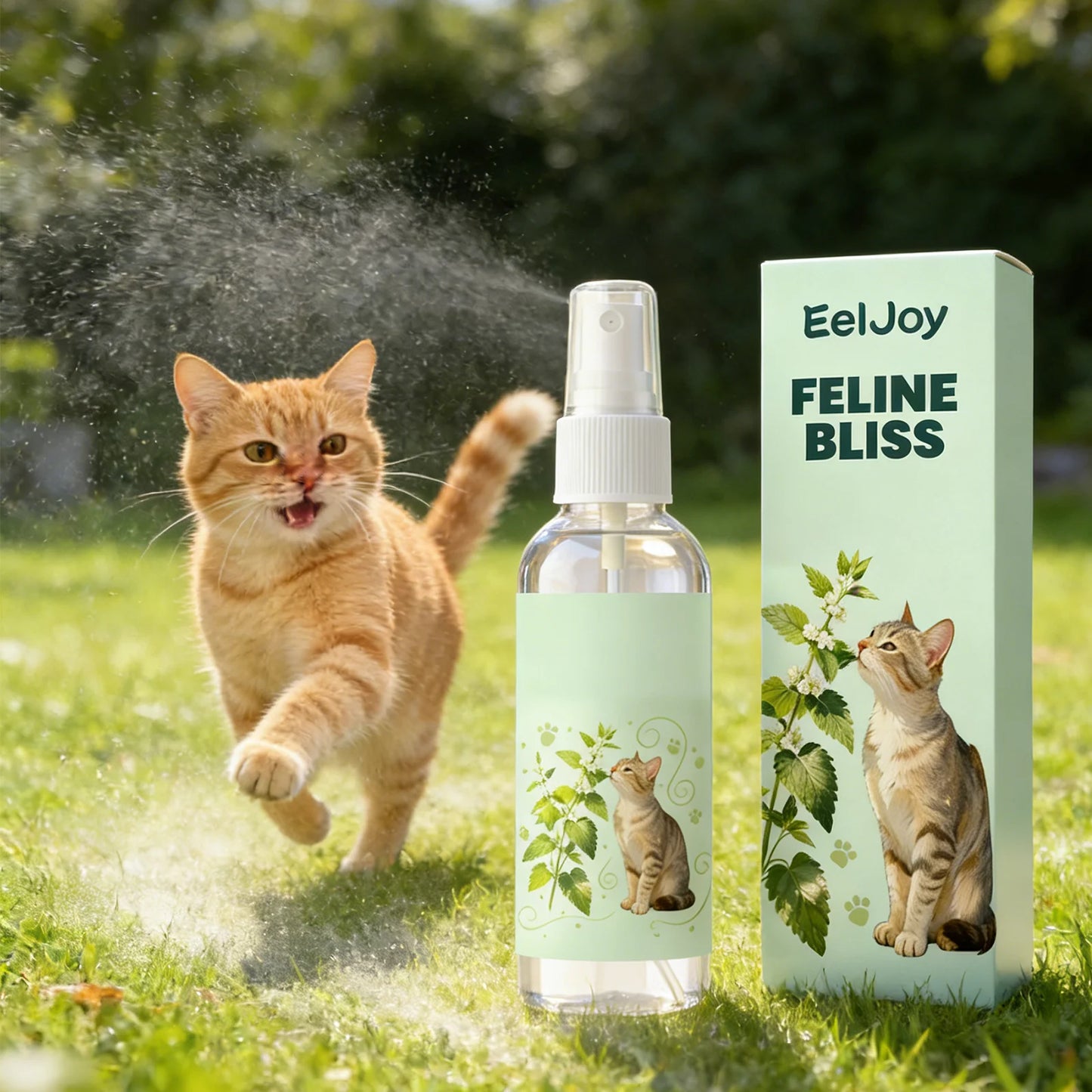 Cat Calming Spray with Catnip Extract 50ml Natural Pet Anxiety Relief Spray Reduce Scratching & Stress Interactive Toy Cat Train