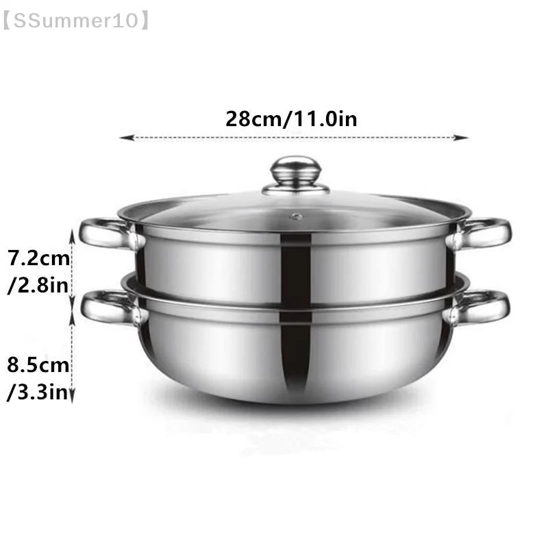 【SSummer10】Stainless Steel Single Double-Layer Steamer Basket - Thickened Pot Steaming Grid Rack for Home Cooking【SS】