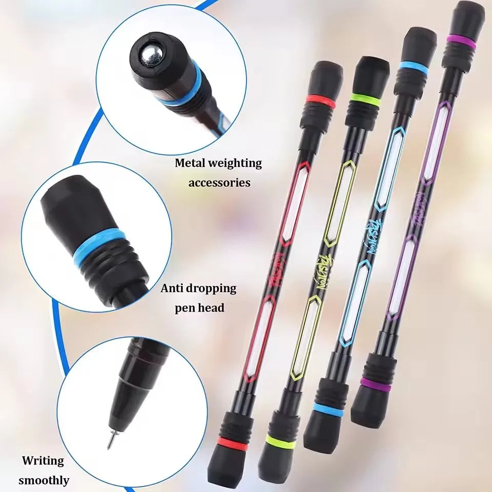 ADHD Anxiety Relief Spinning Pen Rolling Finger Rotating Toy For Kids Adults Students Brain Training Dexterity Practice
