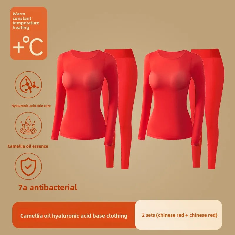 Ultra-Thin Heating Thermal Underwear Women Skin Care Skin Bottom Clothing Invisible Foundation Heattech Long Johns Set Winter