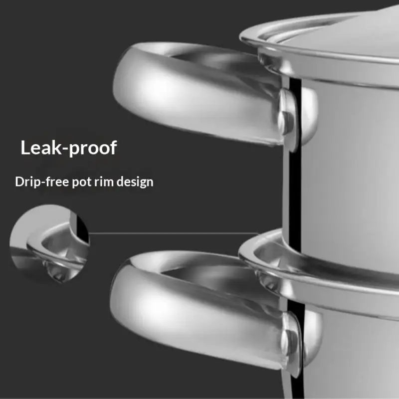 【SSummer10】Stainless Steel Single Double-Layer Steamer Basket - Thickened Pot Steaming Grid Rack for Home Cooking【SS】