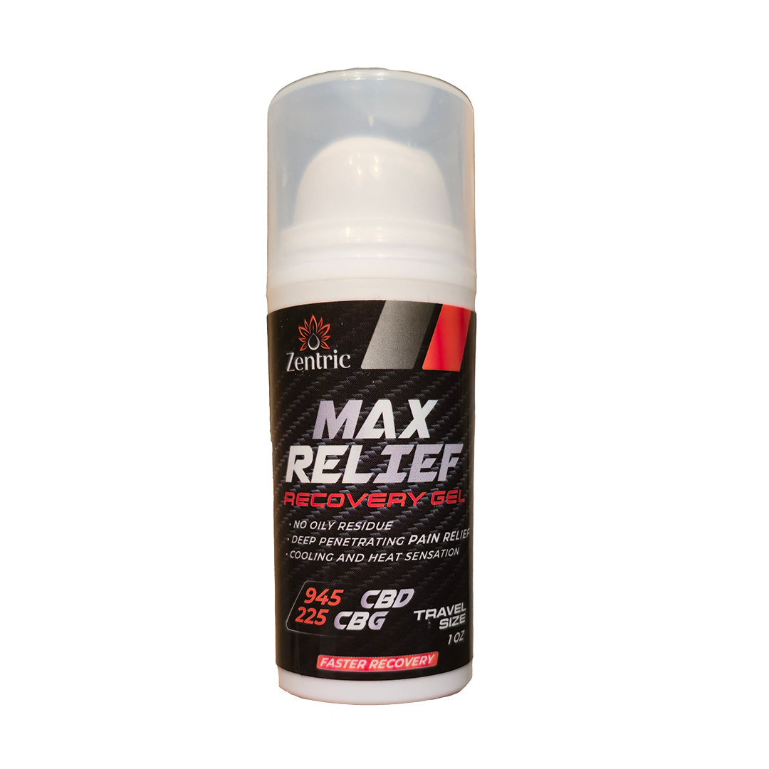 Max Relief Recovery Gel Travel 945mg CBD 225 CBG 1oz